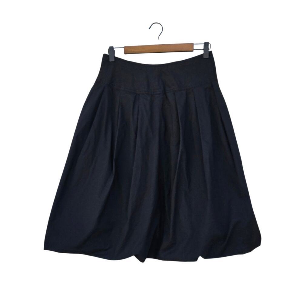 Dialogue Cotton A-Line Midi Skirt Black Size M - Picture 1 of 4